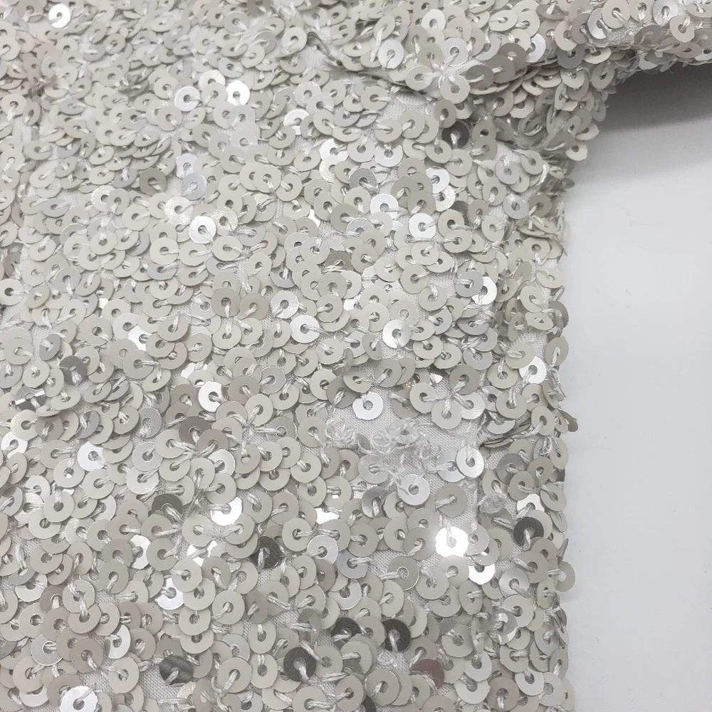 Free People Women US 6 champagne all over sequin dress Party Girl mini side zip - Picture 14 of 15